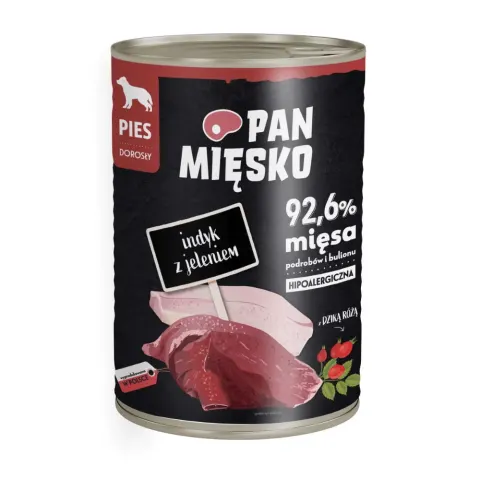 Pan Mięsko Indyk Z Jeleniem 400G Karma Mokra Dla Psa