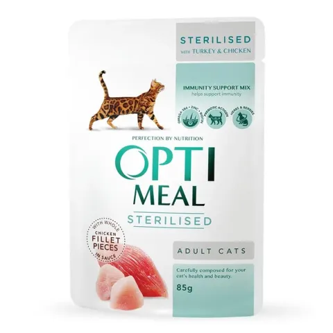 Karma Optimeal Kot Sterylil Indyk-Kura 85g