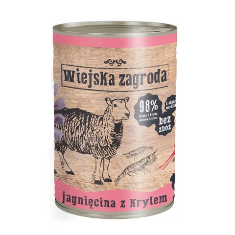 Karma Mokra Wiejska Zagroda Jagnięcina Z Krylem 400g