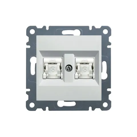 LUMINA Gniazdo komputerowe podwójne 2x RJ45 kat.6 UTP białe; WL2160 HAGER