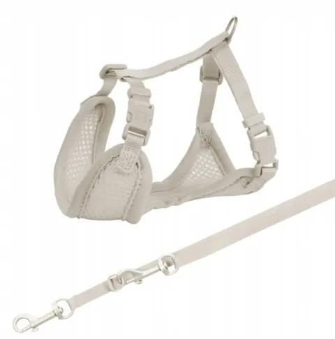 Miękkie szelki dla szczeniąt junior 26-34cm ze smyczą