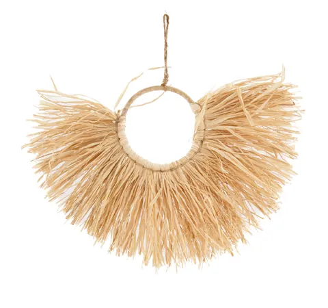 Dekoracja ścienna rattanowa 35 cm beżowa