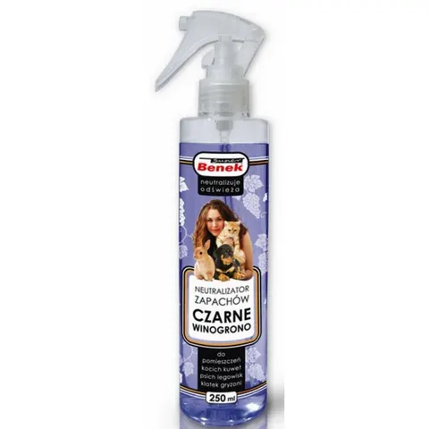 Super BENEK Neutralizator Zapachów Oświeżacz Powietrza Spray Czarne Winogrono 250ml