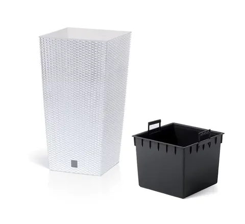 Doniczka ECO Wood Rato Square Biały ECO 20 cm