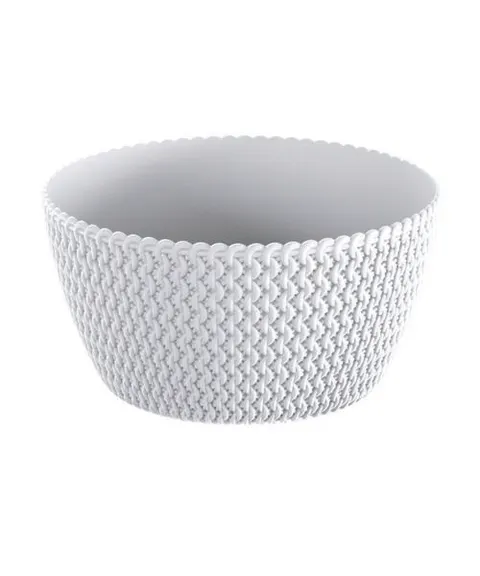 Doniczka plastikowa Splofy Low Biała 23,6 cm