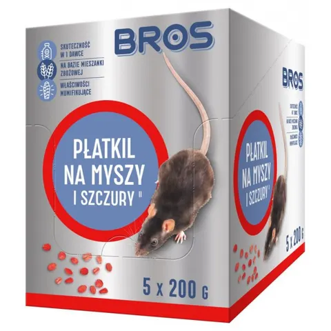 BROS Płatki na myszy i szczury, 5 x 200 g