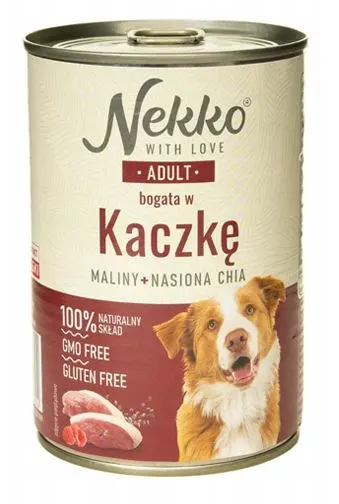 Nekko Kaczka/Maliny/Nasiona Chia 400G Karma Mokra Dla Psa