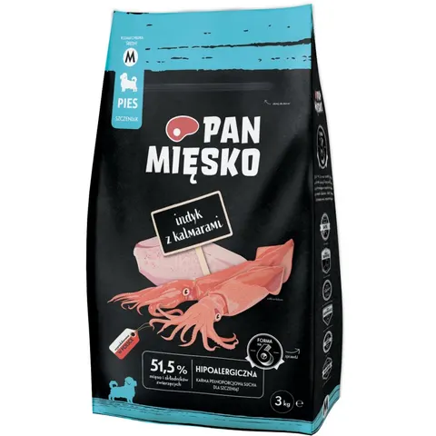 Karma sucha Pan Mięsko Indyk z Kalmarami 3kg