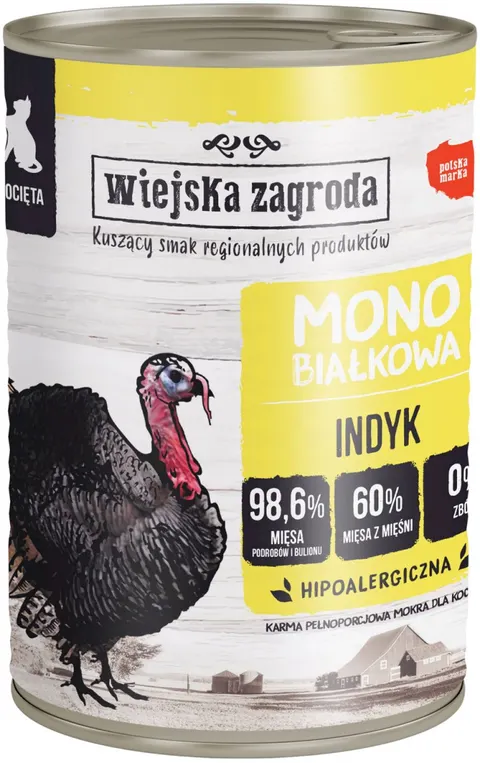 Karma Mokra Wiejska Zagroda Monobiałkowa Indyk 400g