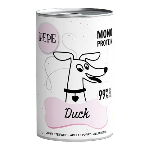 Paka Zwierzaka Pepe Mono Protein Duck (Kaczka) 400G Karma Mokra Dla Psa