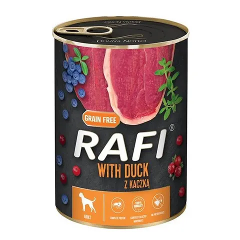 KARMA DLA PSA RAFI Z KACZKĄ,BORÓWKĄ I ŻURAWINĄ 800G mokra karma dla psa