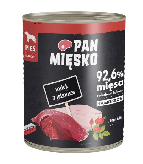 Pan Mięsko Indyk Z Jeleniem 800G Karma Mokra Dla Psów