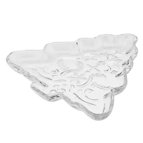 TALERZ CHOINKA 22cm PÓŁMISEK SZKLANY ŚWIĄTECZNY