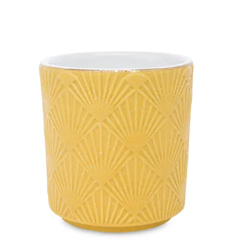 OSŁONKA 128583 ŻÓŁTA CERAMIKA GEOMETRYCZNA 11 x 11,5 cm