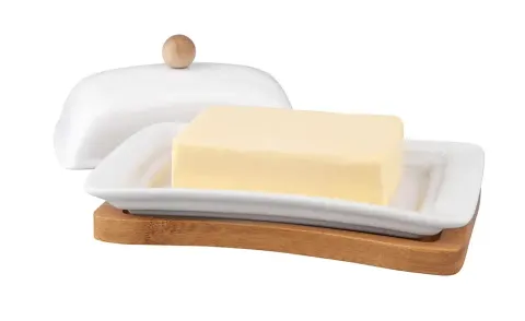 Regular maselnica porcelanowa NBC na bambusowej podstawie