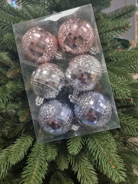 Bombki choinkowe 6 cm - komplet 6 szt. (mix kolorów)