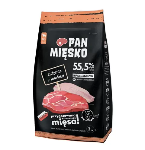 Karma sucha Pan Mięsko Cielęcina z Indykiem 3kg