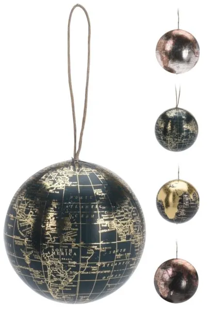 Kula Bombka w Kształcie Globusa 4 Wzory - Śred. 10 cm