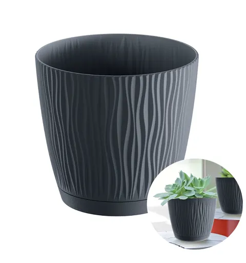 Doniczka SANDY P DSY130P z podstawką antracyt 12,9 cm Prosperplast