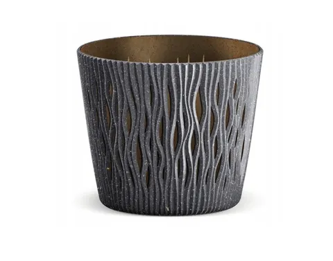 Osłonka plastikowa Sandy Round ECO Wood 13 cm - antracyt Prosperplast
