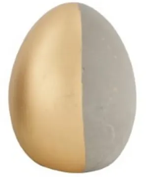 Jajko betonowe ze zdobieniem złotym - 9 cm