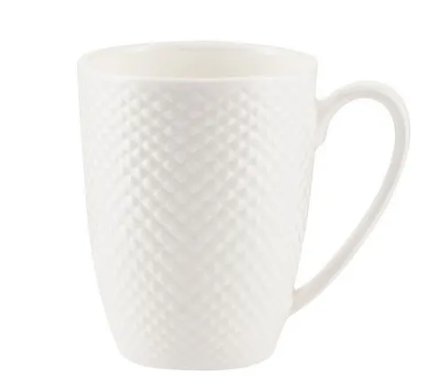 Kubek BARI White 350 ml - porcelana kostna, strukturalny wzór