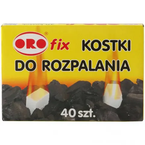 ORO Rozpałka podpałka do grilla, kominka i pieca KOSTKA, 40 szt