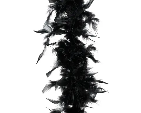 Łańcuch Boa z piórami czarny 190cm