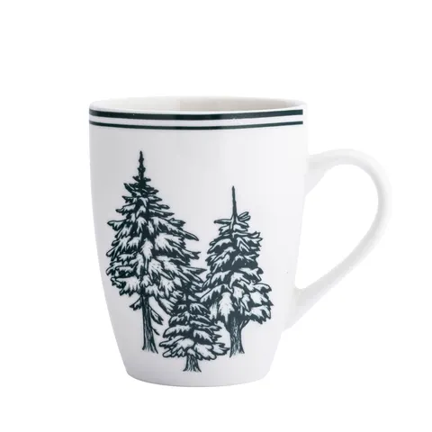 KUBEK PORCELANOWY SZMARAGDOWY LAS 320ml