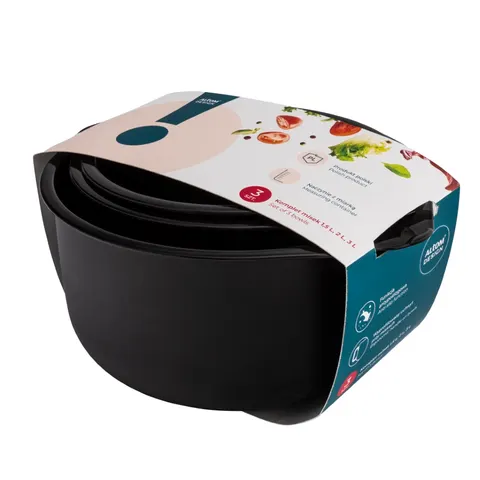 KOMPLET MISEK 1,5L / 2L / 3L CZARNY