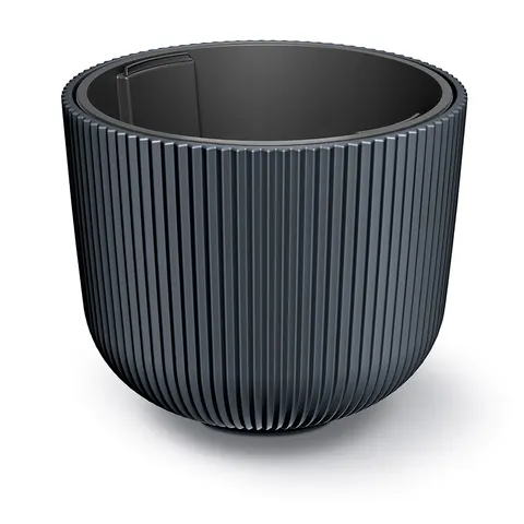 Doniczka plastikowa z wkładem Milly Round antracytowa 24cm
