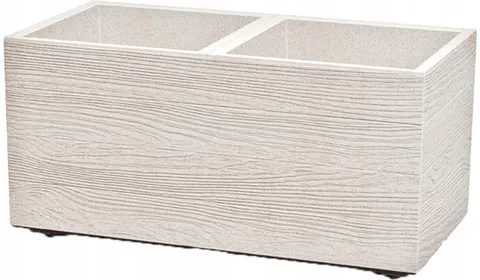 Kwietnik Madera Case ECO Wood biały 58 cm