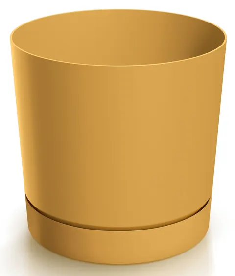 Doniczka Tubo P 17,8 cm z podstawką DPOP180 musztardowy 3,2 L Prosperplast