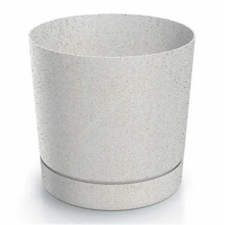Doniczka plastikowa TUBO P ECO Wood beż 20 cm