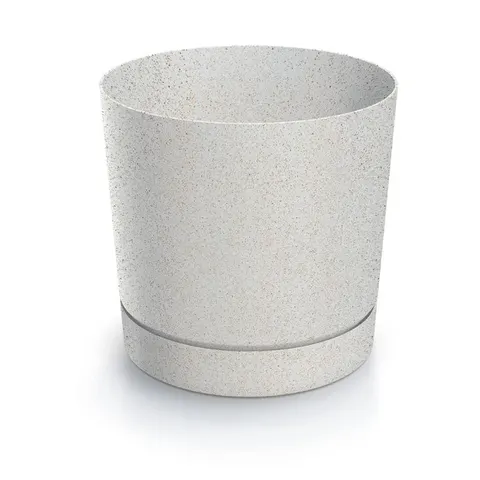 Doniczka plastikowa TUBO Eco Wood biała 24 cm