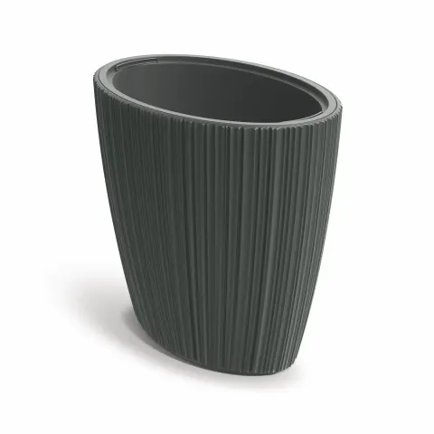 Doniczka z wkładem Oro Round ciemny szary 60 cm