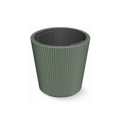Doniczka plastikowa z wkładem Milly antracyt 24cm
