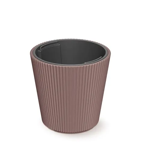Doniczka plastikowa z wkładem Milly marsala 24cm