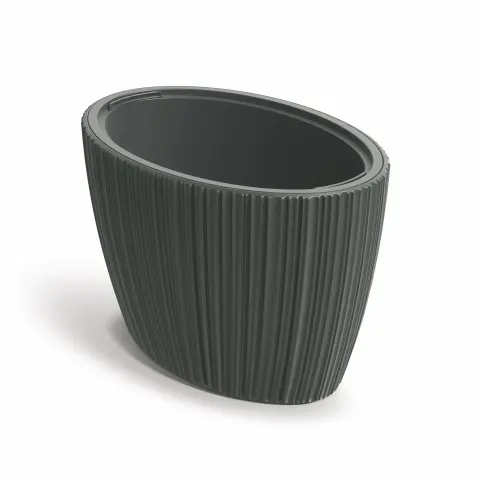 Doniczka z wkładem Oro Round ciemny szary 60 cm