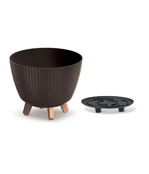 Doniczka plastikowa Lamia Eco wood kawa 30 cm