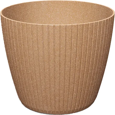 Doniczka plastikowa Lamia Round Eco Wood Naturo 18 cm
