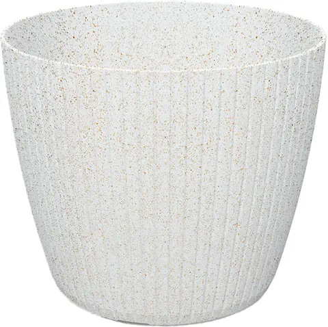 Doniczka plastikowa Lamia Round Eco Wood biała 18cm