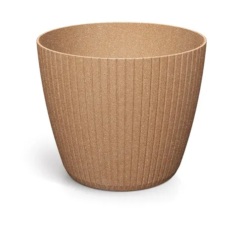 Doniczka plastikowa Lamia Round Eco Wood Natural 24 cm