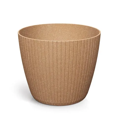 Doniczka plastikowa Lamia Round Eco Wood Natural 30 cm