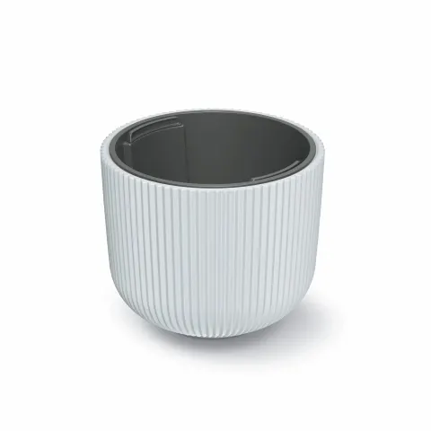 Doniczka plastikowa z wkładem Milly Round biała 24cm