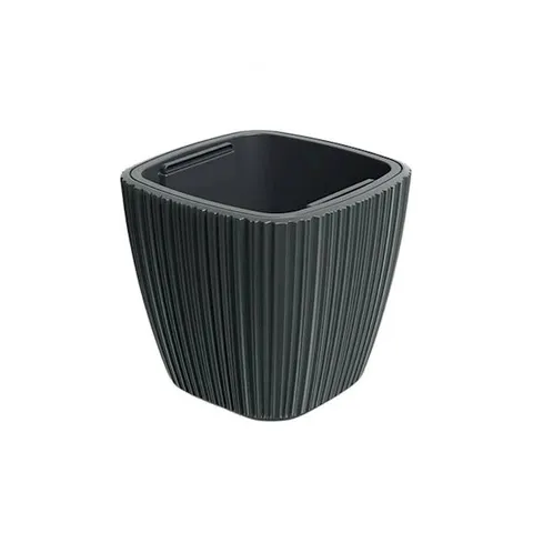 Doniczka z wkładem Oro Round ciemny szary 30cm