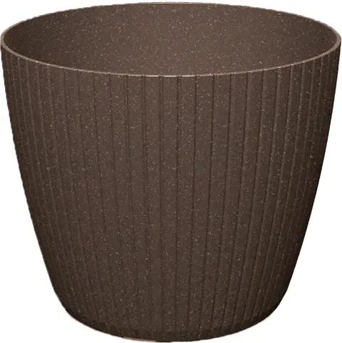 Doniczka plastikowa Lamia Round Eco WOOD kawa 16cm