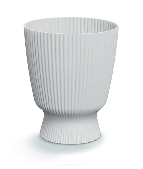 Doniczka plastikowa Milly Round biała 19 cm
