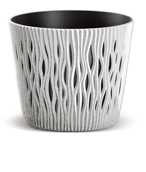 Osłonka plastikowa Sandy Round Eco 26 cm biały Eco z wkładem