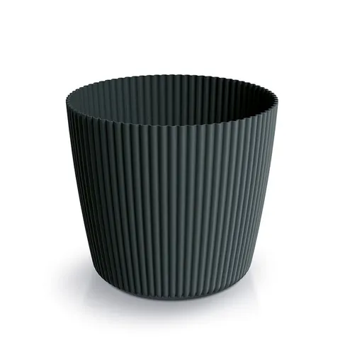 Doniczka plastikowa Milly Round węgiel 24 cm